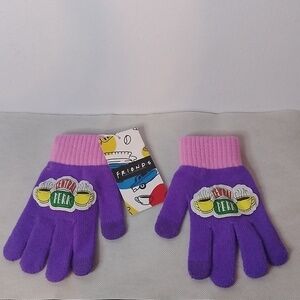 Womens Purple / Pink Friends Touchscreen Compatible Gloves
